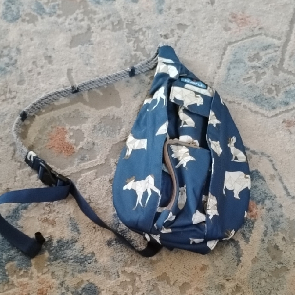 Kavu Mini Sling Bag with White Animal Print